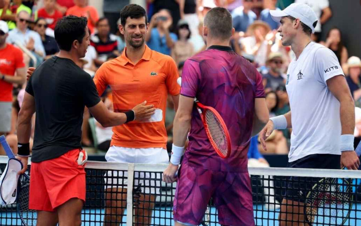 Novak Djokovic lost his doubles match in his return to Australia
