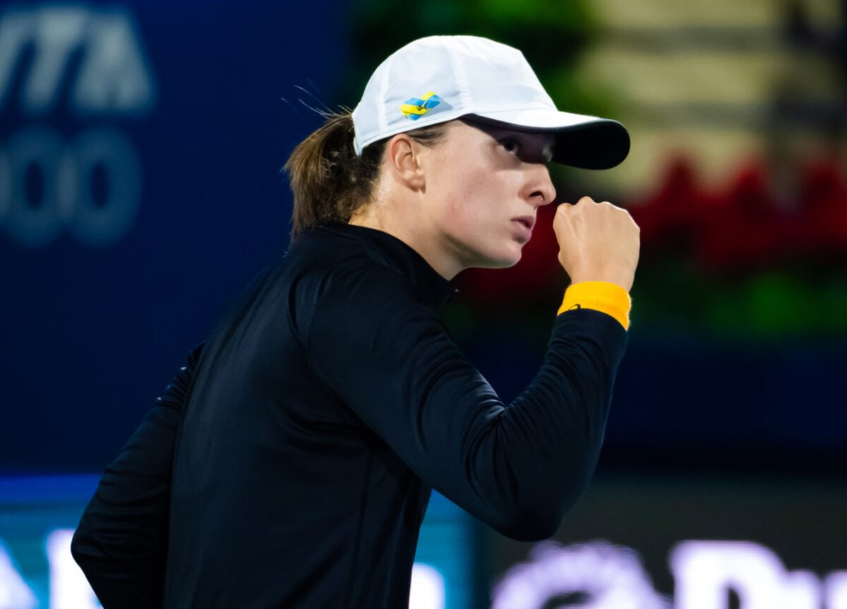 Iga Swiatek won her opening match at the Dubai Duty Free Tennis Championships