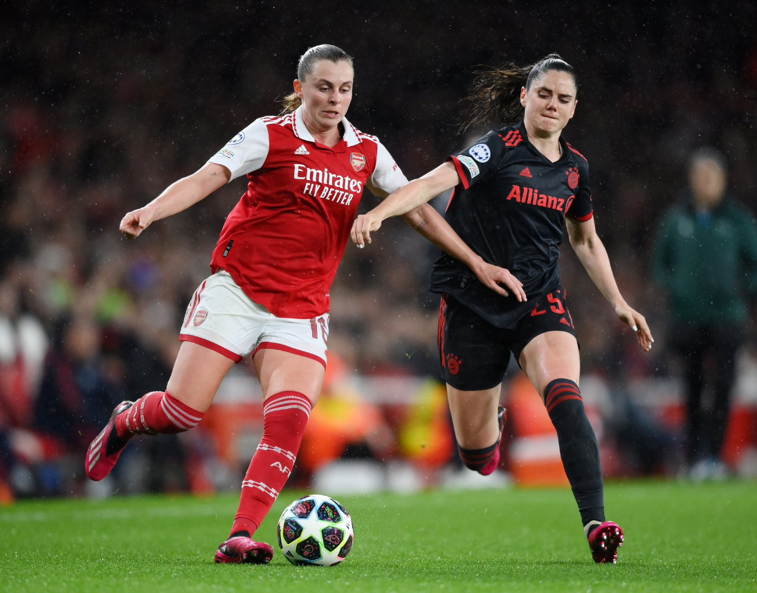 Arsenal Women defeated Bayern Munich 2-0 in the Women's Champions League