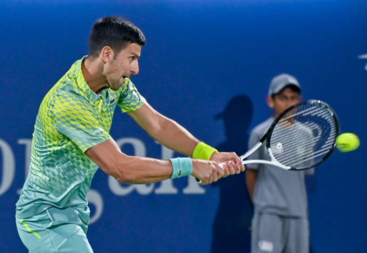 Novak Djokovic won his opening match at the Dubai Tennis Championships