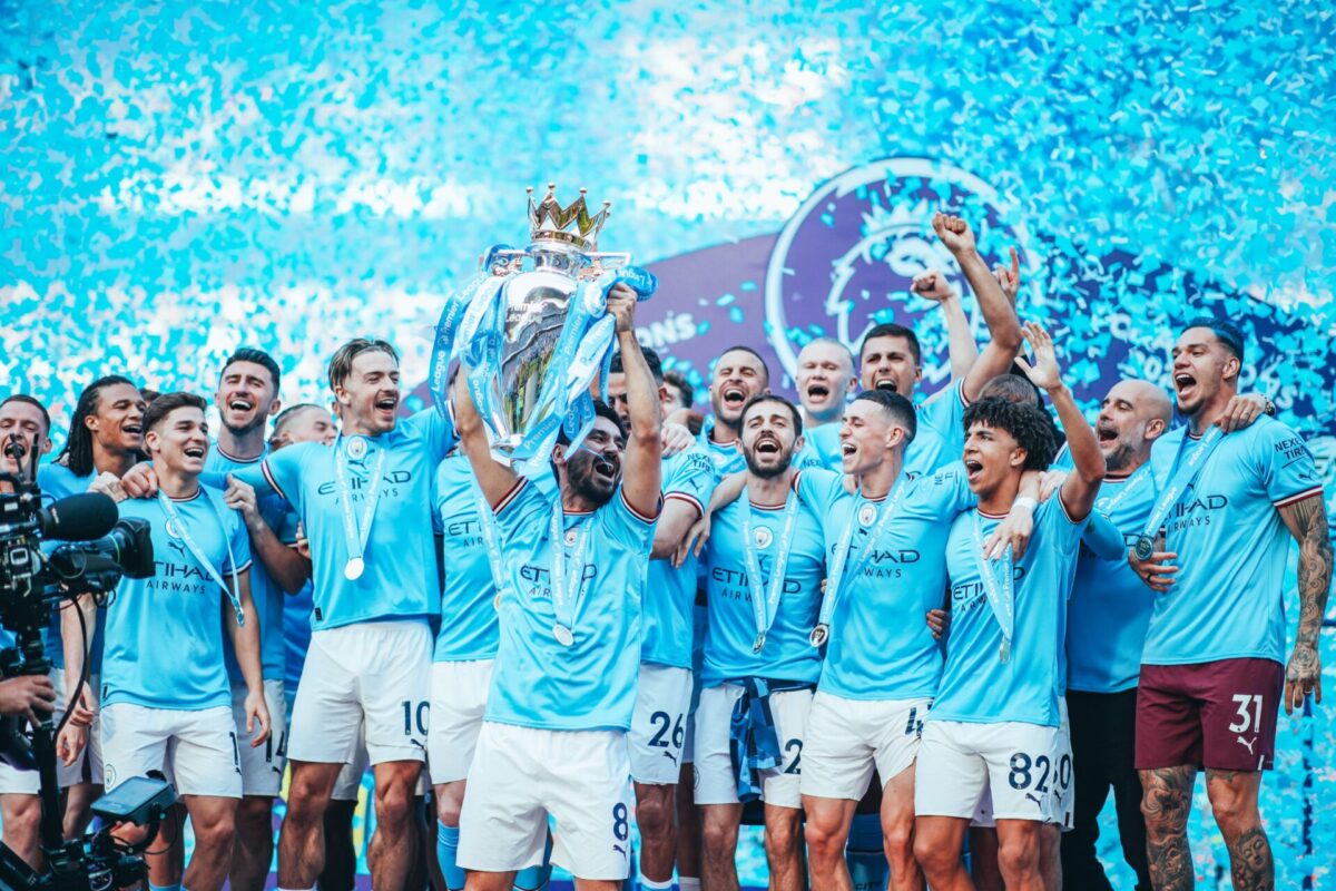 Manchester City won their third consecutive Premier League trophy