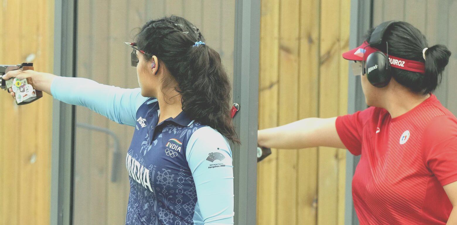 Indian trio shoots gold in women’s 25m pistol event