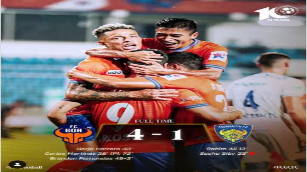 FC Goa keep second-place finish hopes alive with assertive 4-1 win against Chennaiyin FC