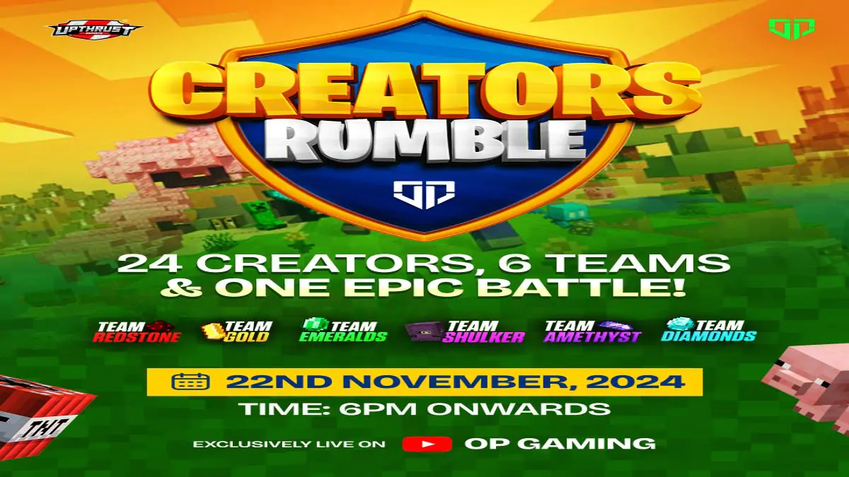 Mythpat, GamerFleet, Piyush Joshi Gaming: India’s popular Minecraft Players Gear Up for the Ultimate Battle in Creators Rumble