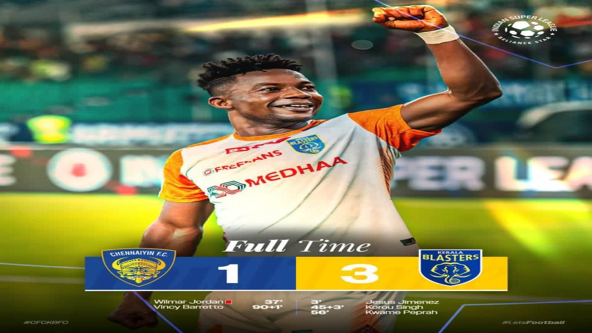 Korou scripts history as Kerala Blasters FC break 11-year wait with a 3-1 triumph over Chennaiyin FC